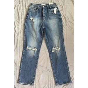 Pacsun Dad Jeans Distressed Ripped Denim Button Fly High Rise Women's Size 28
